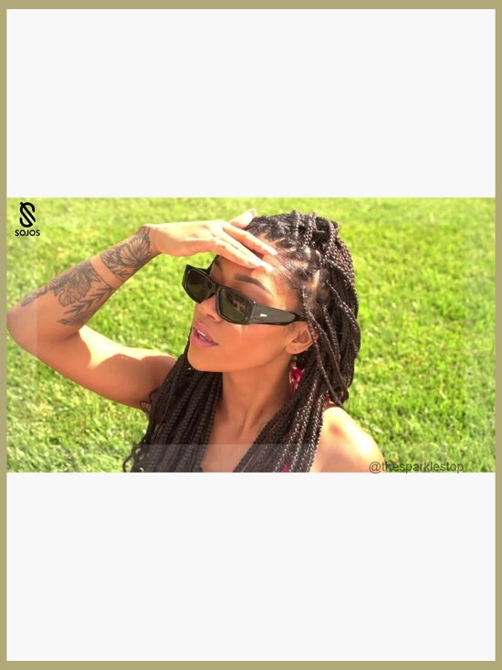 Trendy Y2K Rectangle Polarized Sunglasses with UV400 TAC Lenses